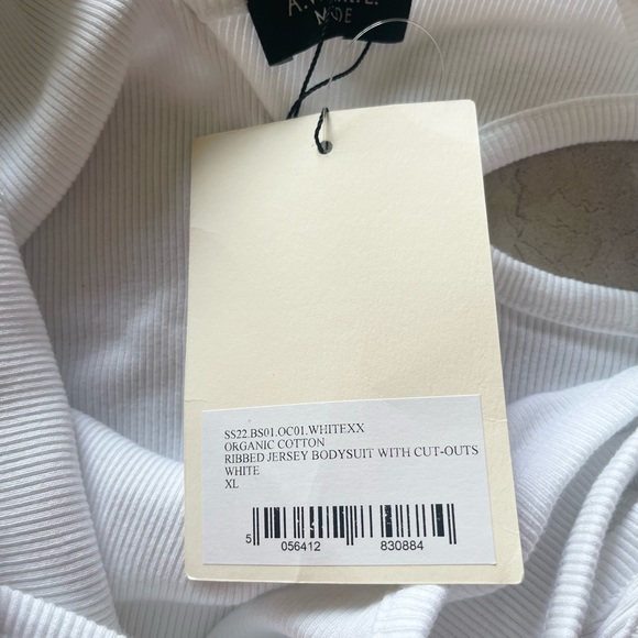 NWT A.W.A.K.E. Mode ribbed-knit bodysuit top with cut-outs Size XL - Picture 7 of 9